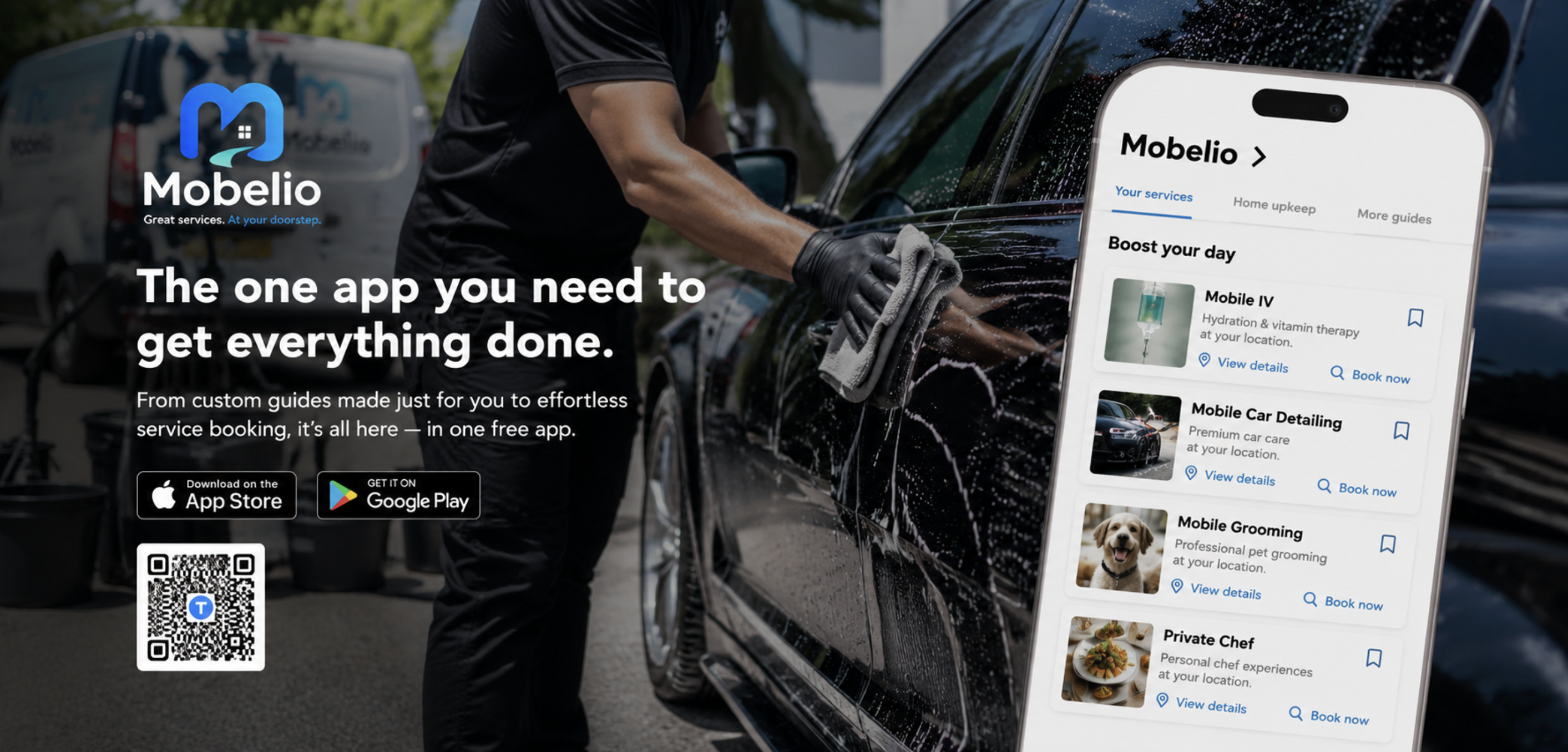 Mobelio app — book mobile services on your phone